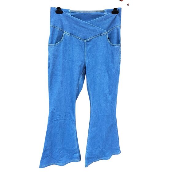 Halara Flex Large high waisted crossover pocket lightweight flare jeans leggings - Picture 2 of 5